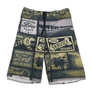 Ford Board Shorts Men XX-Large Swim Trunk Swimwear Vintage Logo Drawstrings XXL